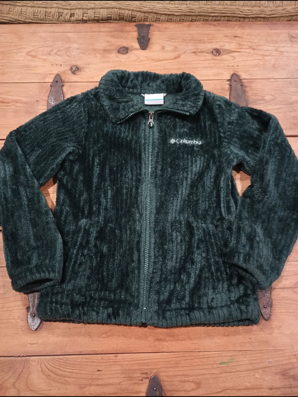 Columbia Kids Green Fire Side Sherpa Full-Zip Jacket Teddy Jacket Cabincore Sz S